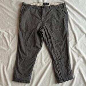 Abercrombie & Fitch Men's 36W x 24L Gray Rustin Athletic Slim Flat Front Pants
